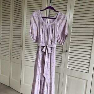 Lilac Floral Tiered Maxi Dress